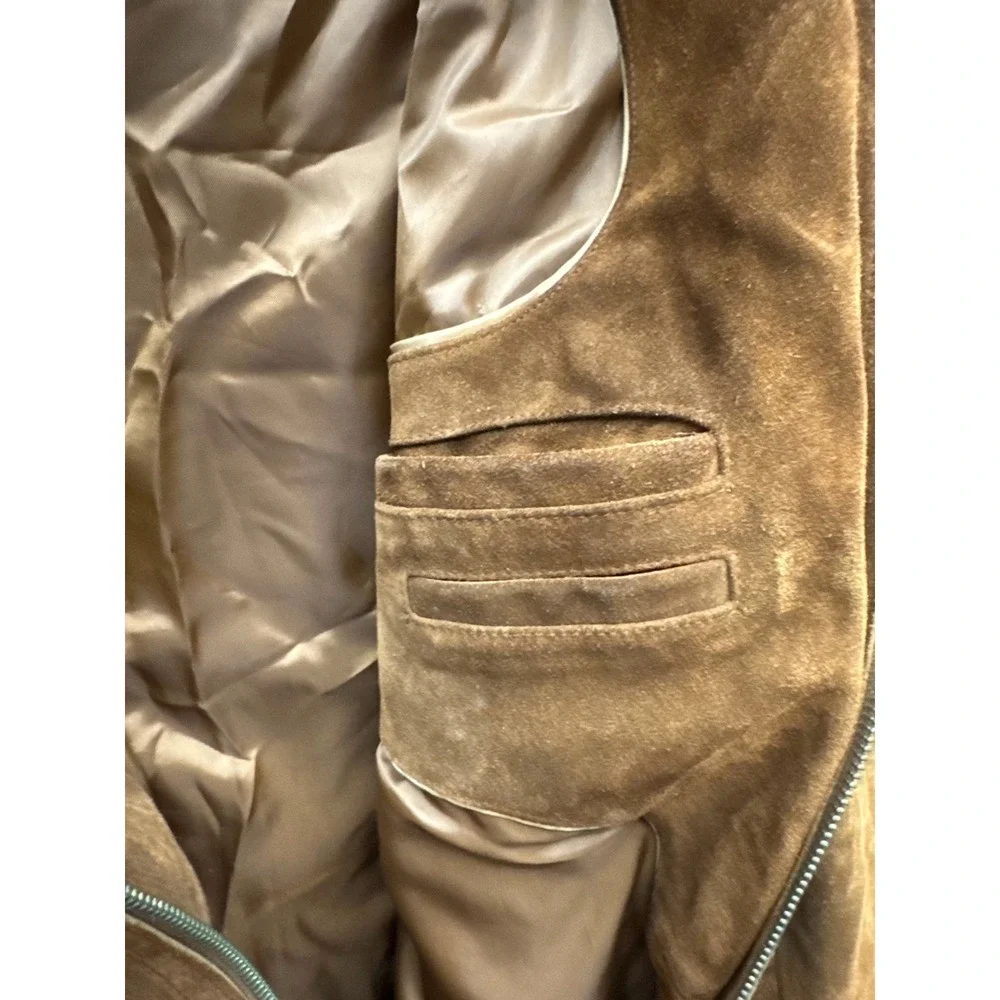 Vintage Banana Republic Genuine Suede Leather Full-Zip Jacket Brown Mens Size L